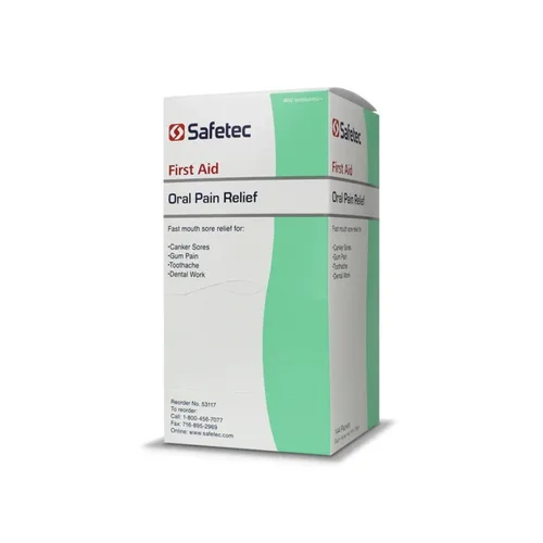 Vista 2 de Safetec Alivio del dolor oral, paquetes de 0.03 oz, caja de 144