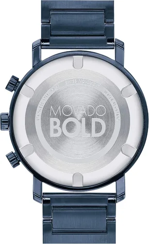 Vista 3 de Movado Men's Bold Evolution Swiss Quartz Watch with Stainless Steel Link Bracelet, Blue