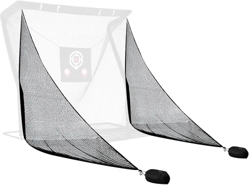 Vista 9 de 2 piezas de malla de golf con dos sacos de arena+bolsa de pantalla de golf+10 cuerdas de ojales para redes de golpe de golf, marco simulador