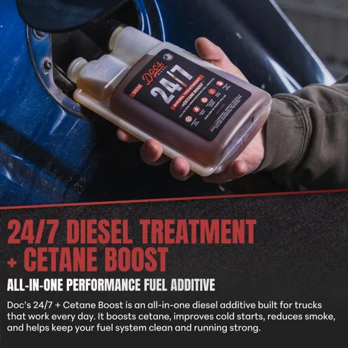 Vista 2 de Doc's Diesel 24/7 Cetane Boost + aditivo todo en uno, 16 onzas, trata 400