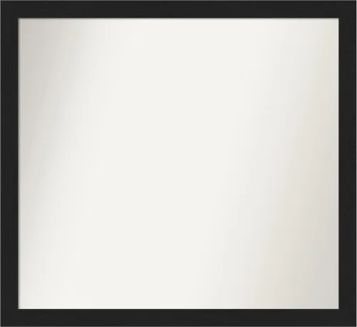 Vista 109 de Amanti Art Espejo de baño negro para sobre fregadero, 22 x 22 pulgadas, espejo de tocador cuadrado estrecho negro Avon, marco de madera casual