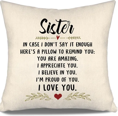Vista 34 de En caso de que no lo diga lo suficiente aquí hay una almohada para recordarte que eres increíble, te aprecio, te quiero. Funda de almohada para tía