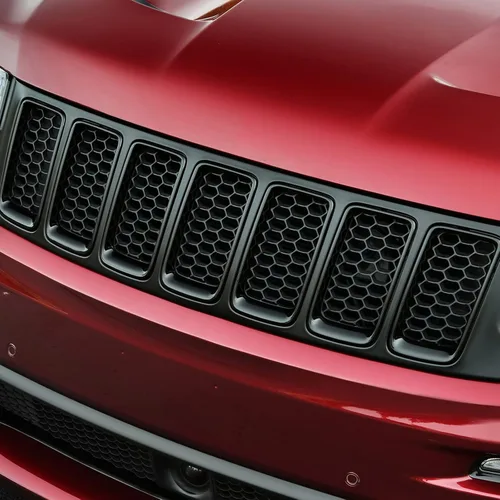 Vista 2 de Rejilla delantera de malla tipo panal Compatible con Jeep Grand Cherokee 2014 2015 2016