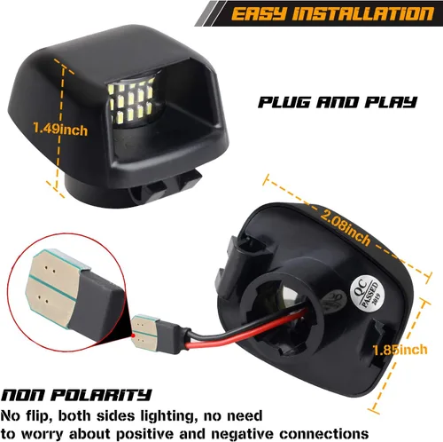 Vista 3 de Luz LED de matrícula para Nissan Frontier Navara D40 Titan Armada Xterra 18 SMD 6500K white LED, CANBUS no error code, waterproof PC+ABS