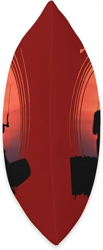 Vista 2 de Kitesurf Gifts and Surf Lover Tees by taiche Kitesurfer Surfing The Wave Artistic Silhouette and Sunset Throw Pillow, 18x18, Multicolor