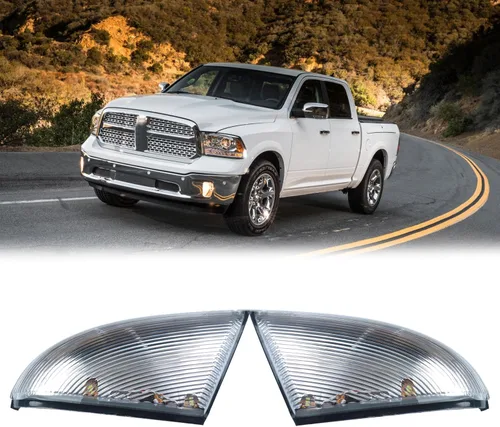 Vista 9 de Conjunto de Lámpara LED de Señal de Giro para Espejo Lateral Intermitente Ahumada Lámpara de Charco Compatible con Dodge Ram 1500 2500 2010-2018