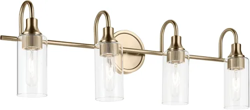 Vista 19 de Kichler Kavi - Lámpara de tocador de baño de 3 luces, bronce champán Champagne bronce