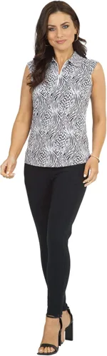 Vista 2 de IBKUL Athleisure Wear 14539 - Polo sin mangas con estampado Alena con protección solar UPF 50+