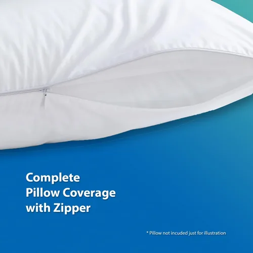 Vista 7 de Protector de almohada de tamaño estándar, paquete de 2, no impermeable, suave y cómodo, hipoalergénico, transpirable, lavable a máquina, se adapta a