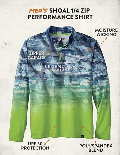 Vista 3 de Legendary Whitetails Camisa Shoal Performance con cremallera de 14 para hombre
