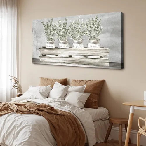 Vista 2 de YYYYHPP YP2775 Ramos de flores encantadores sentimientos bendecidos y esperanzados, lienzo envuelto en galería, arte de pared inspirador