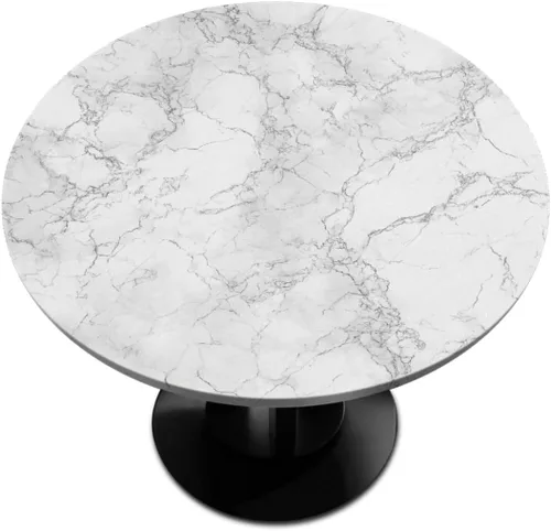 Vista 76 de Pardick - Mantel redondo de textura de mármol con borde elástico de mármol gris, pequeño mantel redondo, mantel circular lavable para decoración