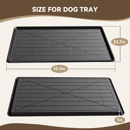 Vista 2 de Holiwei Bandeja de plástico de 35.4 pulgadas para jaula de perro de 35.4 pulgadas, 2