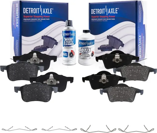 Vista 108 de Detroit Axle - Pinza de disco del lado del acompañante + pastillas de freno de cerámica de repuesto para Lexus HS250H Toyota RAV4 Prius V Scion xB