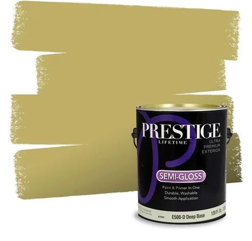 Vista 55 de Prestige Paints - Pintura exterior e imprimación en uno, 1 galón, plano, compatibilidad comparable con el color menta «Whipped Mint» de Behr