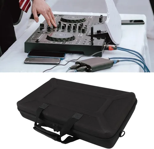 Vista 5 de CCYLEZ Funda de transporte universal para controlador de DJ, bolsa protectora acolchada de EVA con correa de hombro ajustable y forro brillante