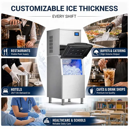 Vista 7 de Commercial Ice Maker, 700Lbs/24H with 500LBS Storage Bin Silver