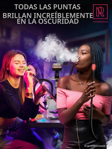 Vista 4 de Candy Hookah Tips – 12 piezas que brillan en la oscuridad Jolly Tips – Puntas de cachimba envueltas individualmente accesorios de chupeta – 12
