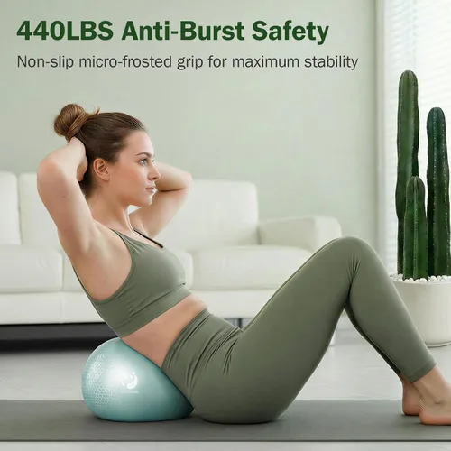 Vista 35 de Slim Panda Pilates Ball, 9 Inch Small Exercise Ball, Anti Burst Mini Yoga Ball for Stability, Workout, Barre, Core Strength, Physical Therapy