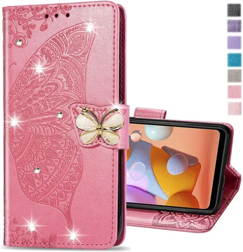 Vista 10 de Wallet Case for Samsung Galaxy Z Fold 5 Case Crystal Glitter Bling with Card Holder Stand Leather Flip Phone Case Diamond Butterfly Protective Case