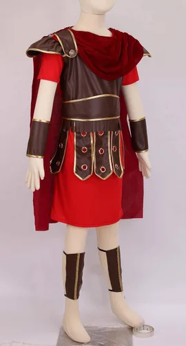 Vista 5 de LMYOVE Disfraz de guerrero para niños, soldado romano de Halloween, gladiador, vikingo, medieval, histórico, juego de rol, fiesta de 4 a 11 años