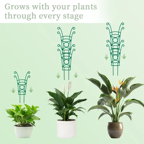Vista 3 de Paquete de 4 enrejados apilables para plantas trepadoras, enrejado de jardín para interiores y exteriores, soporte para plantas de hiedra, hoya