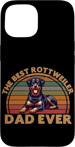Vista 6 de Best Rottweiler Dad Ever Rottie Father Dog Parent Retro Case for iPhone 16