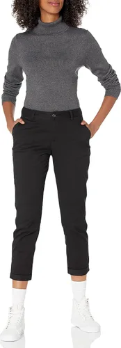 Vista 5 de Tienda Essentials - Suéter ligero de manga larga con cuello alto para mujer, con ajuste clásico (disponible en talla extragrande)