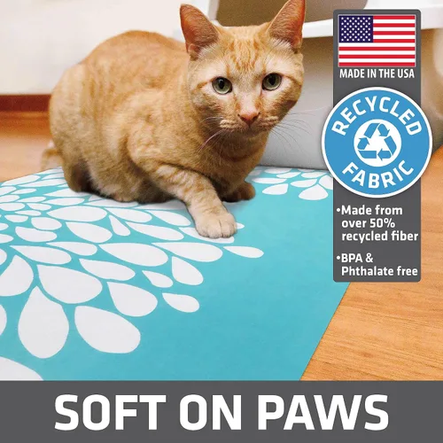 Vista 5 de Drymate Tapete original para arena para gatos, contiene desorden de la caja, protege los suelos, a prueba de orina, lavable a máquina, suave