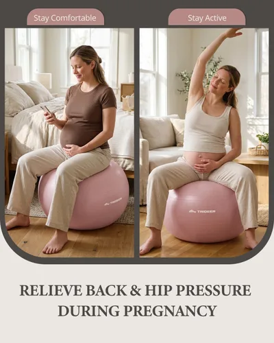 Vista 3 de Trideer Pelota de Ejercicio de Yoga, Silla de Oficina y Bola de Equilibrio, Bola de Estabilidad para Pilates, Terapia Física, Entrenamiento
