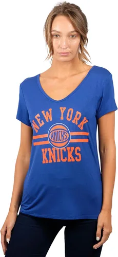 Vista 24 de Ultra Game Camiseta de mujer NBA Oficial con cuello en V y strass de manga corta