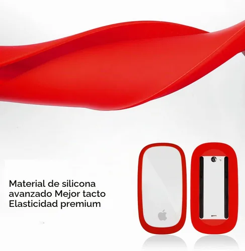 Vista 3 de Funda de silicona para ratón, para Apple Magic Mouse 1 y 2, a prueba de caídas, a prueba de polvo, funda ultra delgada (negro)
