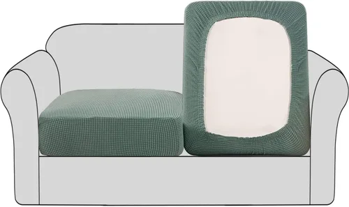 Vista 44 de Fundas para sofá seccional, 1 funda para diván en forma de L, funda separada para sofá seccional izquierdo y derecho (1 diván, gris claro)