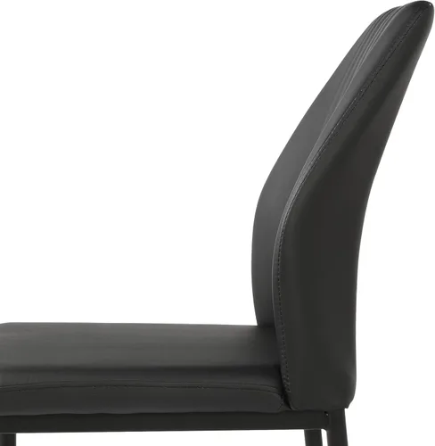 Vista 7 de ZckyCine Silla de comedor de piel sintética, silla de sala de estar, moderna silla auxiliar sin brazos de cocina con patas de metal