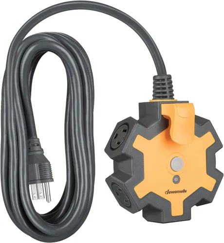 Vista 10 de DEWENWILS Regleta de alimentación industrial con 5 tomas, cable de extensión resistente de 15 pies para garaje, taller, certificación ETL, SJTW