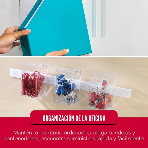 Vista 3 de VELCRO Rollo adhesivo de la marca Organización de aula y oficina Rollo de cinta negra de 15 pies x 3/4 pulgadas