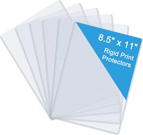 Vista 8 de Rainmae Paquete de 30 protectores rígidos de impresión de 4 x 6 pulgadas, protectores rígidos transparentes e impermeables para hojas de páginas