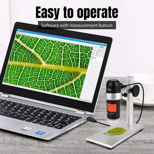 Vista 5 de Microscopio digital USB con polarizador, microscopio digital de moneda de mano de 5 MP con soporte de metal compatible con Windows y MacBook