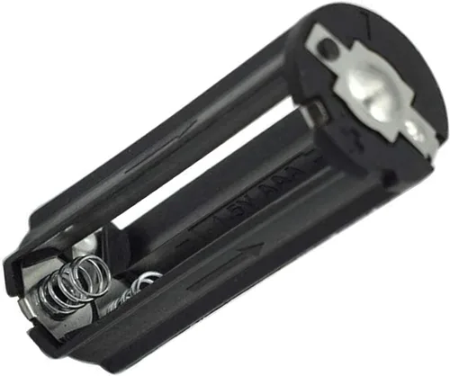 Vista 2 de 3 x 1,5 V AAA Cilíndrico Batería Protectora Soporte de Cove para linterna antorcha, paquete de 2, negro (cabeza plana negro)