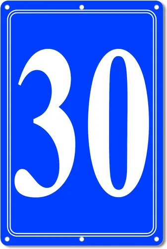 Vista 36 de Premium Aluminum Number Signs, Metal 12" X 8" Blue Numbered Sign Outdoor for Parking Lots, Floor, Dock, Court, Aisle, Field, High Visibility, No