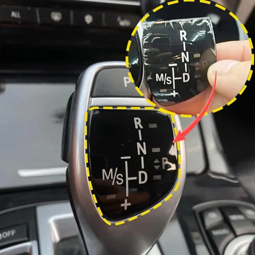 Vista 5 de Adhesivo para palanca de cambios de automóvil, cubierta para el panel de la perilla de cambio de BMW X1 X3 X5 X6 F01 F10 F30 F35 F18 GT 1 3 5 6 7