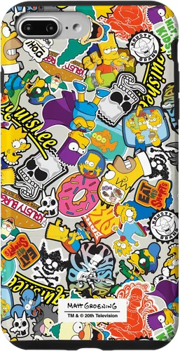 Vista 12 de Funda de collage de pegatinas para iPhone 14 Pro Max de Los Simpson