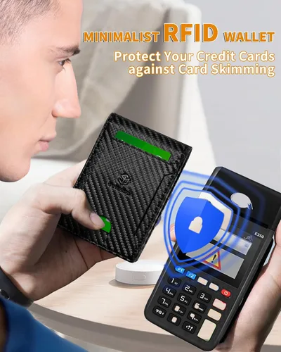 Vista 7 de VETENSO billetera para hombre, Negro carbón