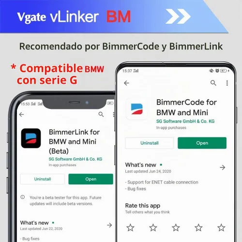 Vista 4 de Vgate vLinker BM OBD2 - Lector de código Bluetooth, herramienta de escaneo OBDII para Android y Windows, hecho para BimmerCode