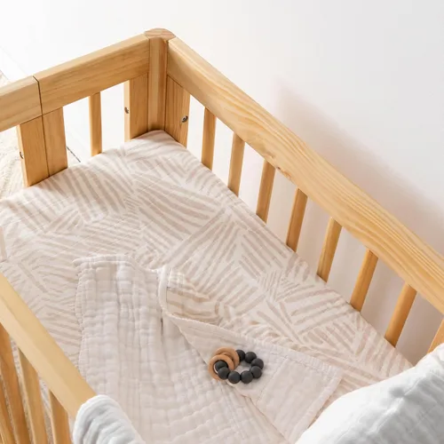 Vista 2 de Babyletto Sábanas de Muselina para Moisés de Bebé para Niñas y Niños - Certificadas GOTS Funda de Algodón Orgánico Transpirable - Ajustadas 360°