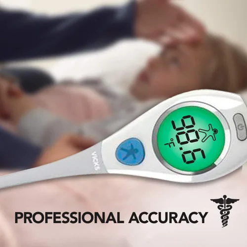 Vista 3 de Termómetro digital Vicks RapidRead, lecturas de temperatura en 2 segundos, uso como termómetro oral, termómetro rectal para bebé o debajo del brazo