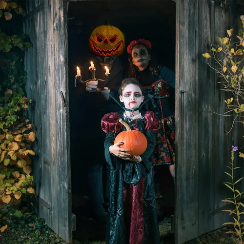 Vista 3 de HugOutdoor Máscara de calabaza aterradora de Halloween, mascarada, cosplay, luz LED, calabaza de látex, máscara de cabeza completa para fiesta
