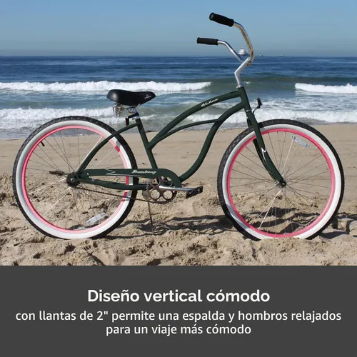 Vista 5 de Sixthreezero Urban Lady Beach Cruiser - Bicicleta híbrida de 3 velocidades para mujer