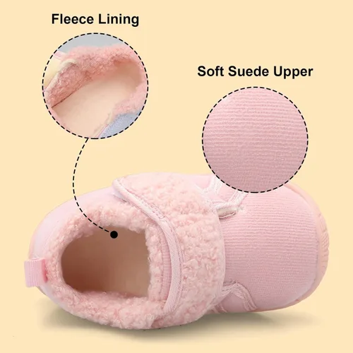 Vista 4 de Centipede Demon Pantuflas para niñas y niños pequeños peludos, zapatos de casa, zapatos cálidos para interiores y bebés, pantuflas de invierno
