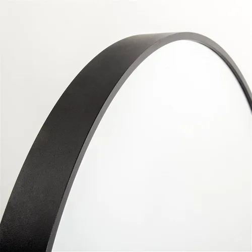 Vista 5 de Espejo redondo de pared de 24" espejo de baño maquillaje espejo de tocador - negro